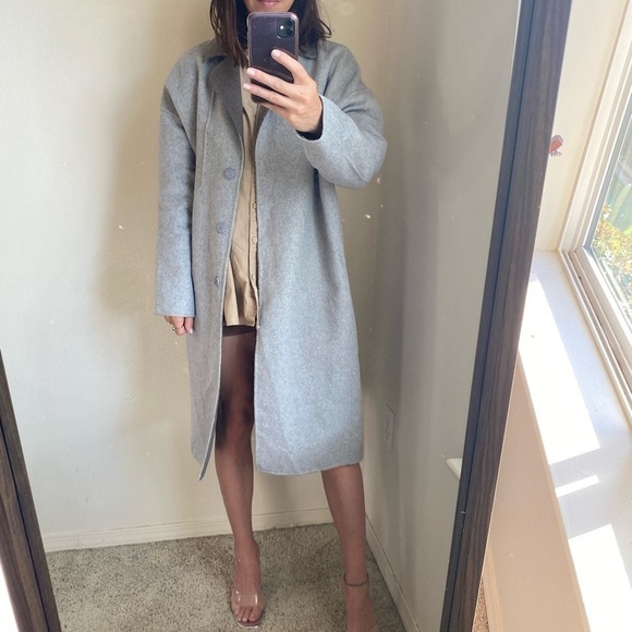 baldwin Jackets & Blazers - Baldwin BLDWN Women’s Wool Blend Coat Size M Grey Oversized Winter Jacket